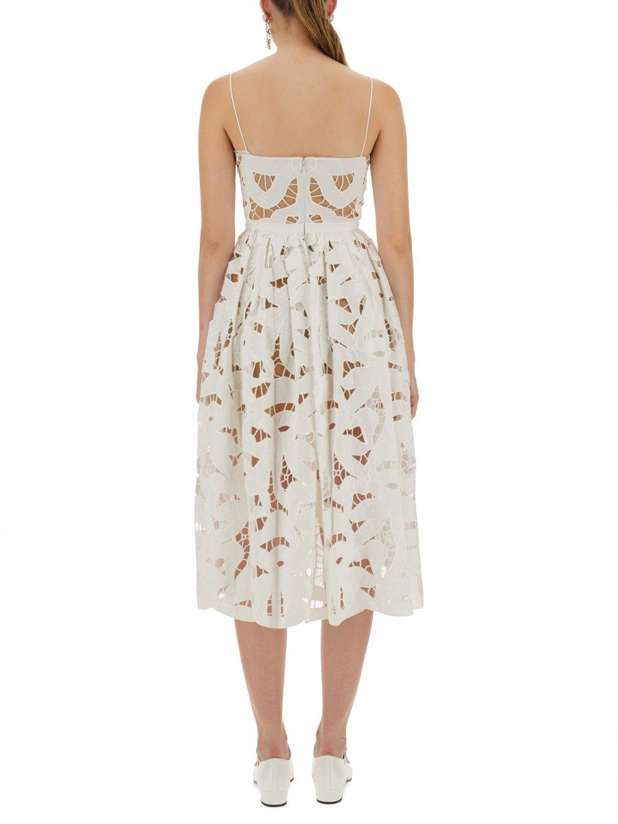 EMBROIDERED MIDI DRESS WITH BOW