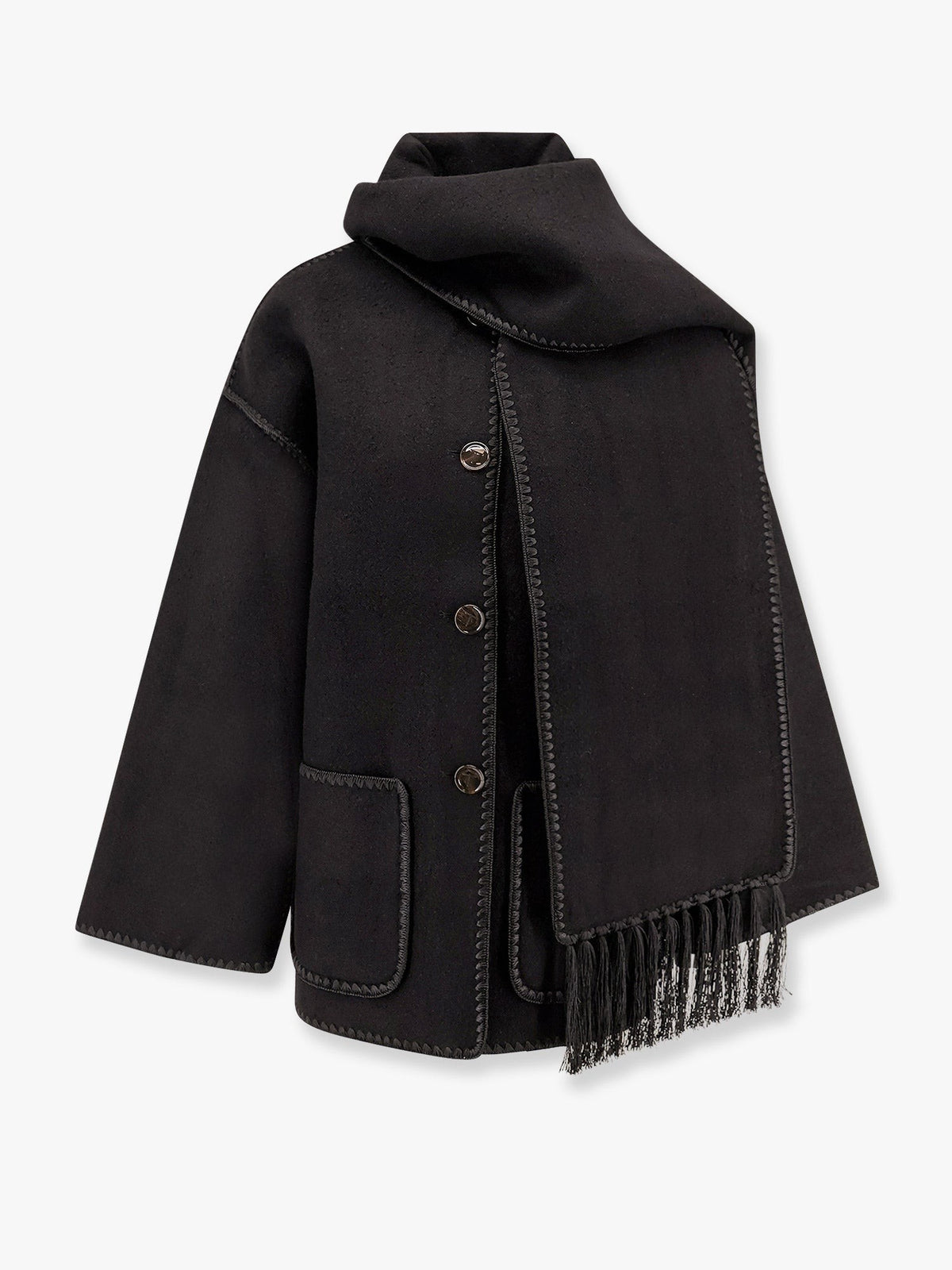 Embroidered Scarf Jacket in wool blend