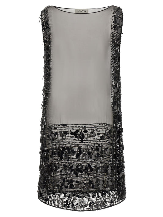 Embroidered silk tunic dress