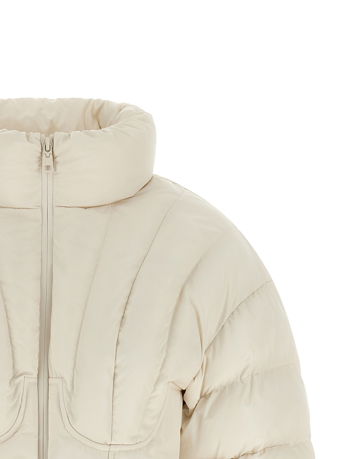 Exhausted quilted down jacket