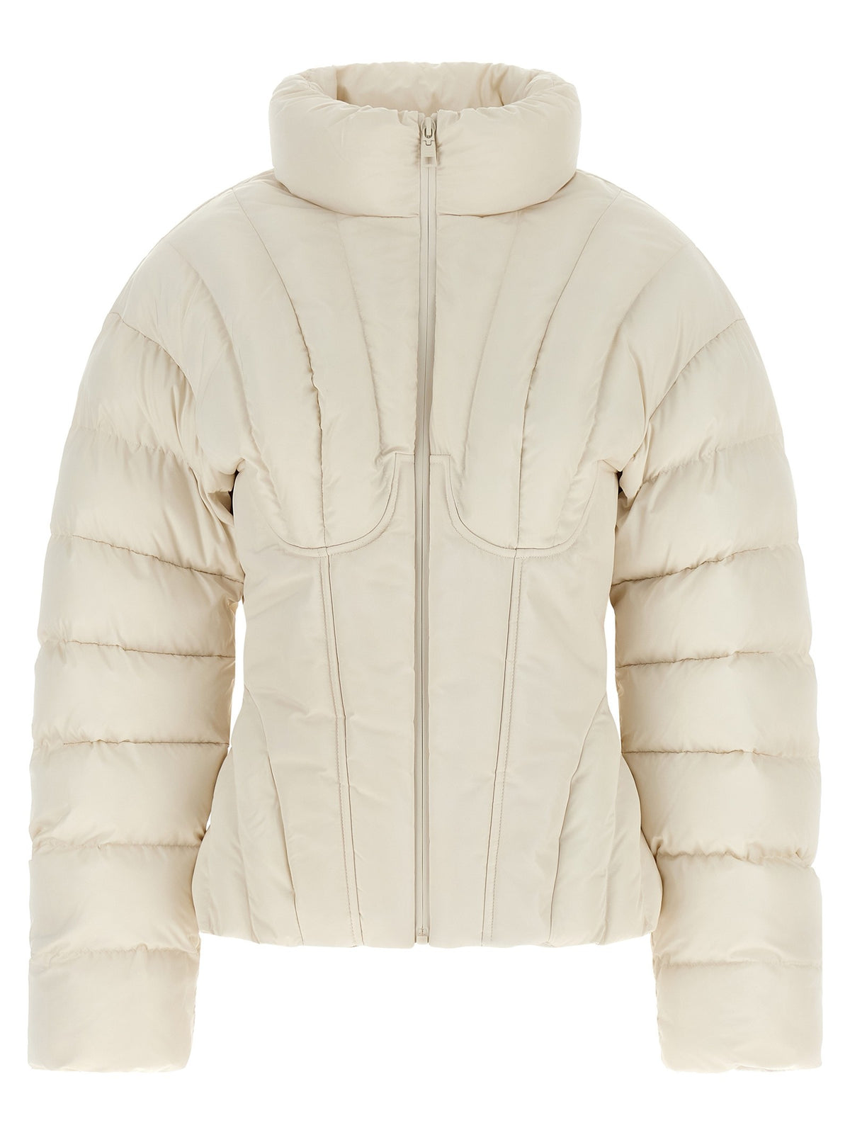 Exhausted quilted down jacket
