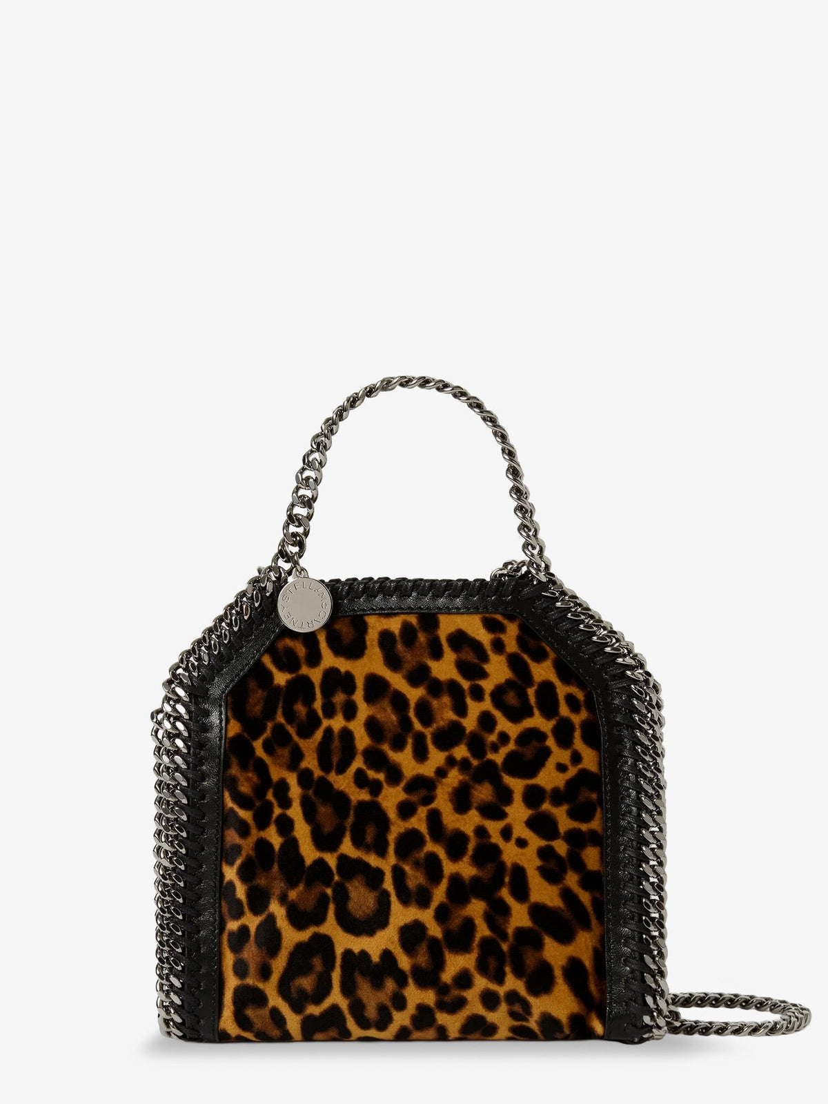 حقيبة كروسبودي Falabella Tiny Bag من المخمل بطبعة حيوانات
