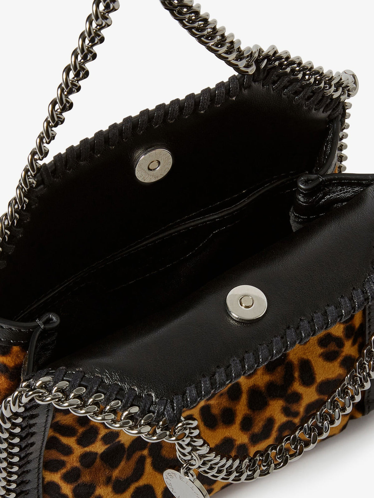 حقيبة كروسبودي Falabella Tiny Bag من المخمل بطبعة حيوانات