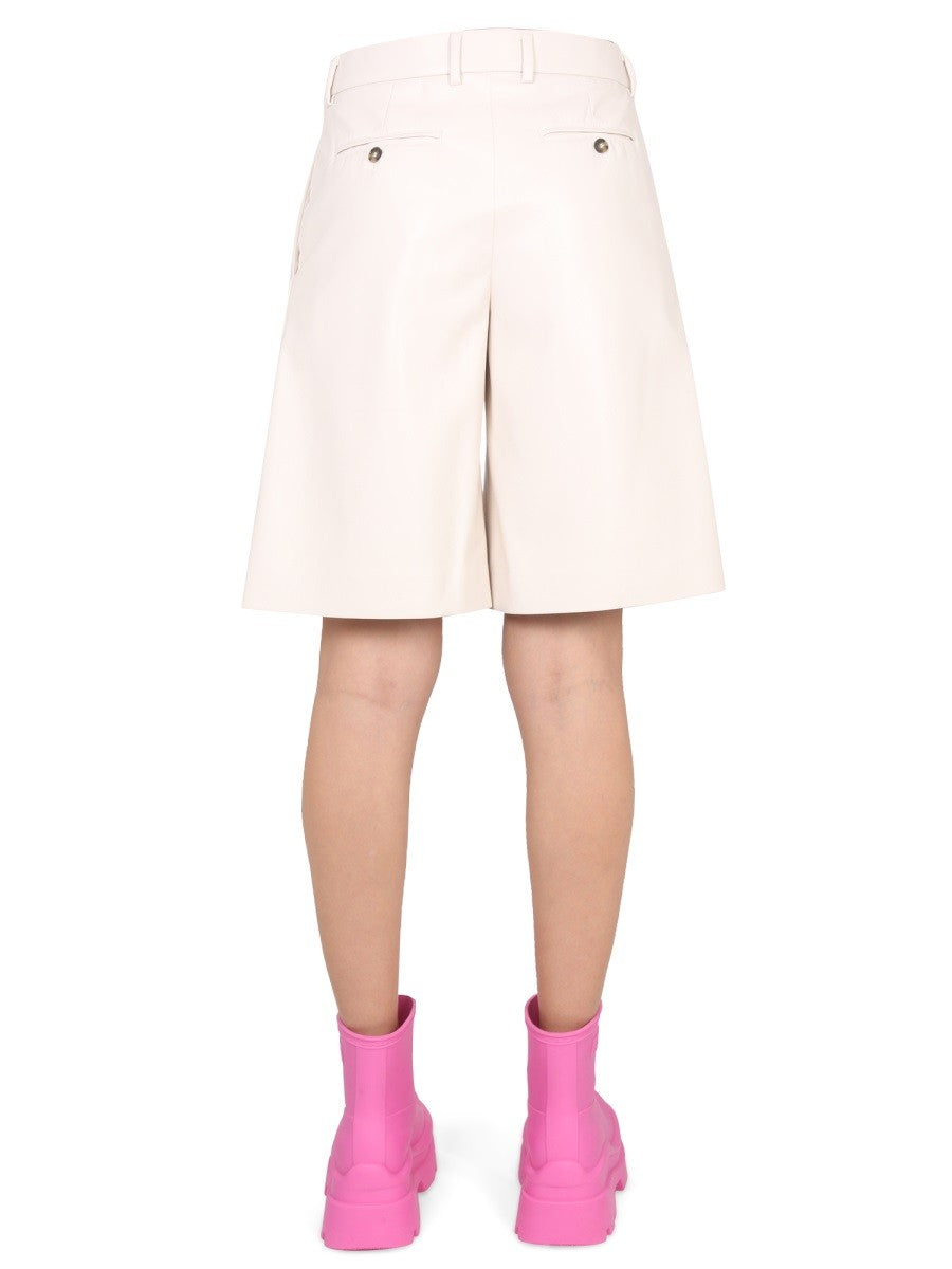 FAUX LEATHER BERMUDA SHORTS