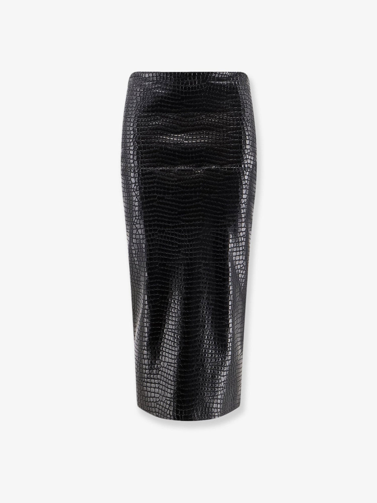 Faux leather skirt with embossed croco print