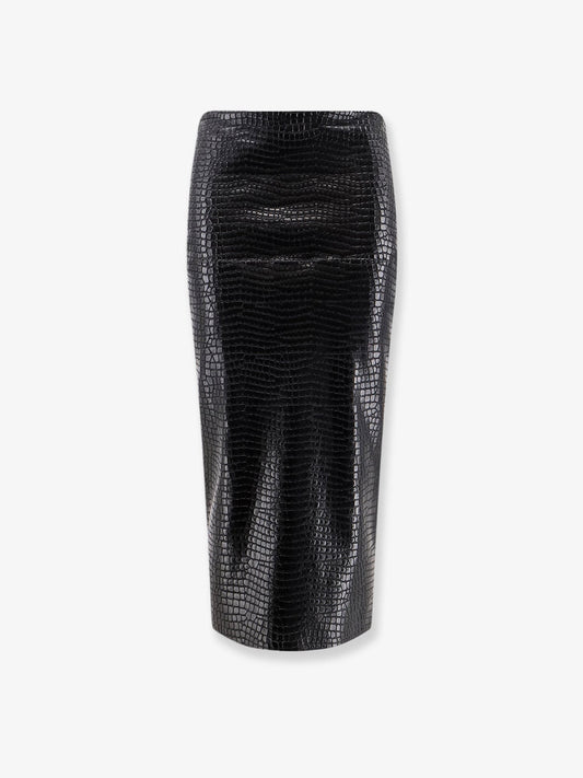 Faux leather skirt with embossed croco print