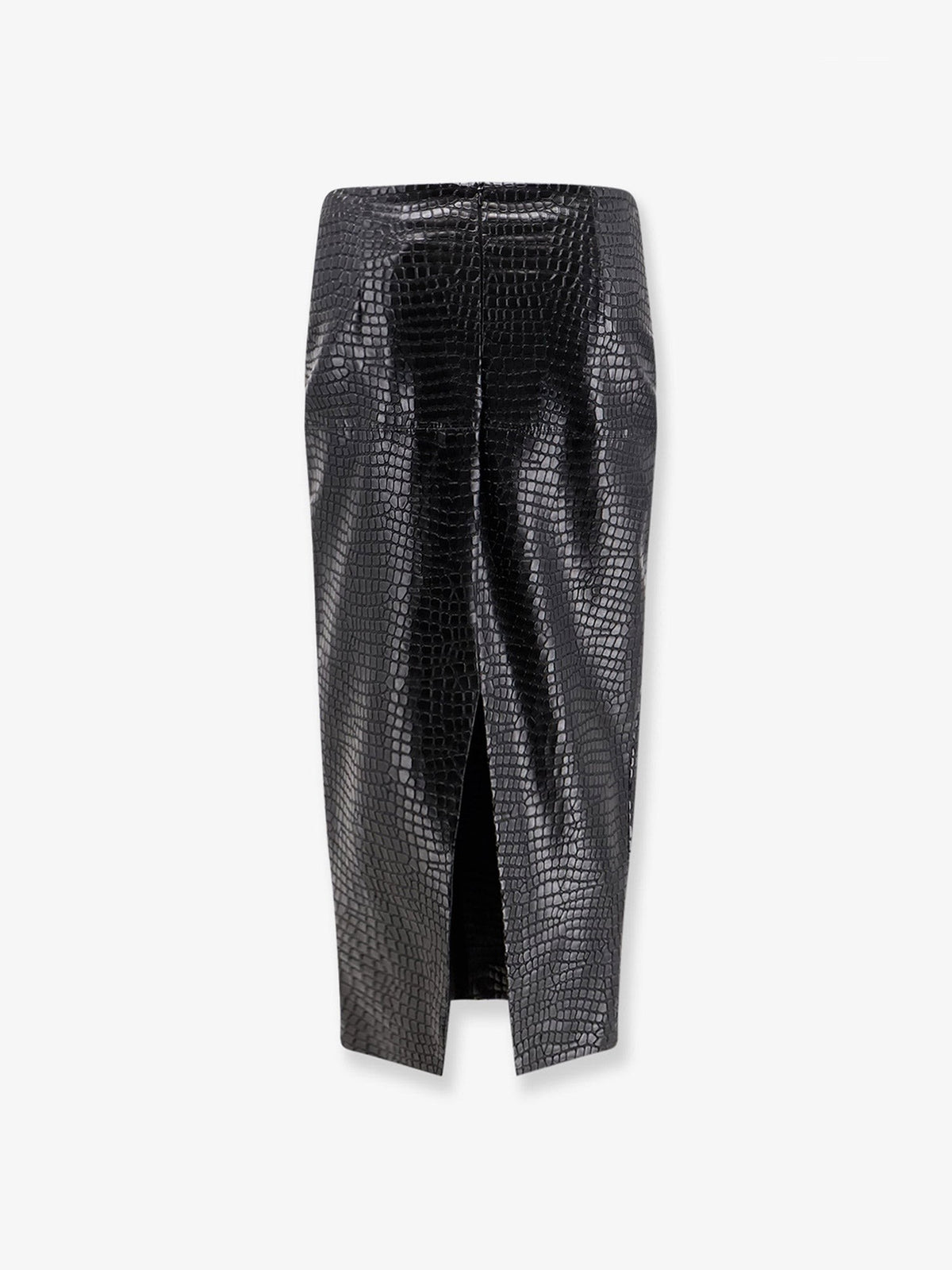 Faux leather skirt with embossed croco print