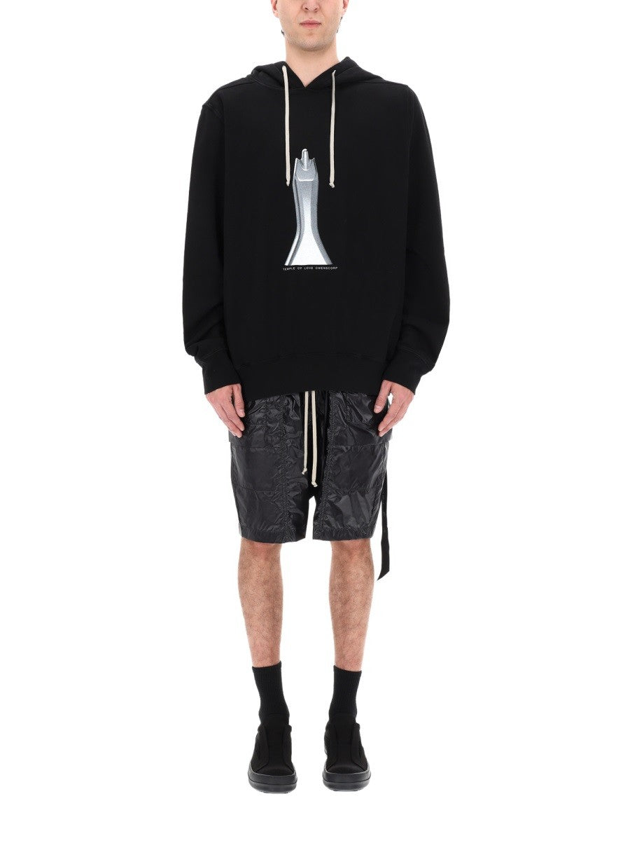 FELPA CON CAPPUCCIO OVERSIZE