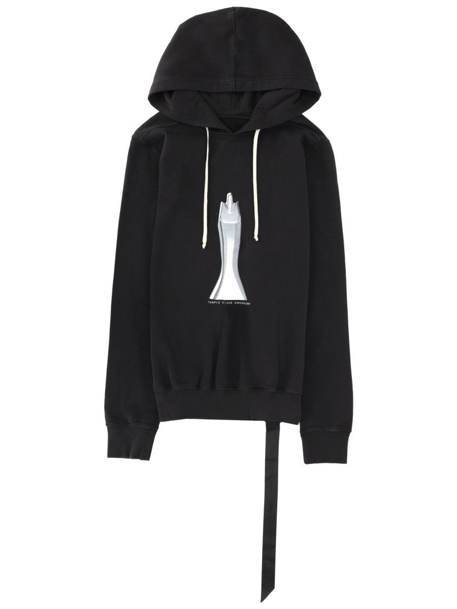FELPA CON CAPPUCCIO OVERSIZE