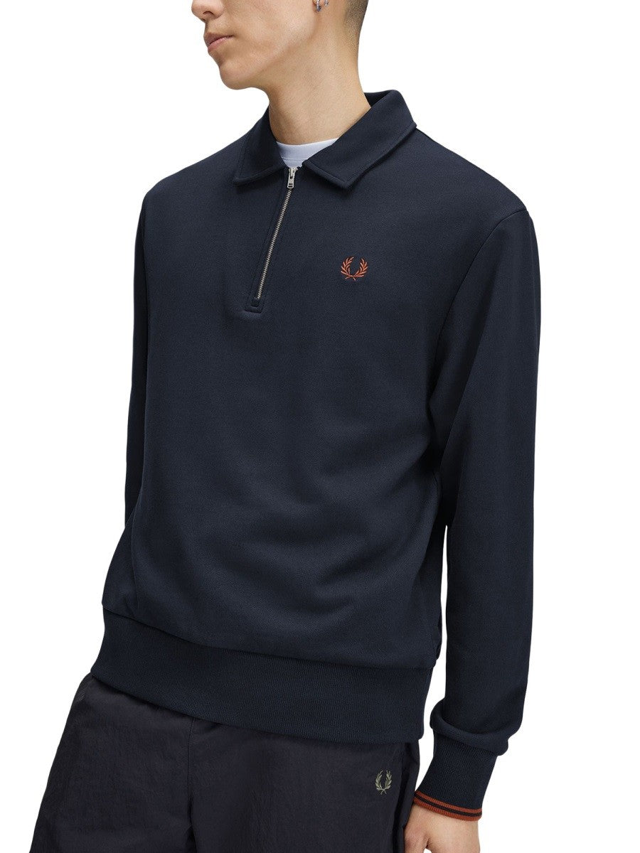 Felpa Con Logo E Zip