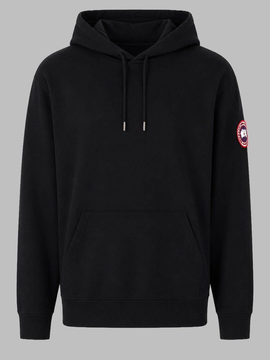 FELPA CON PATCH LOGO E CAPPUCCIO