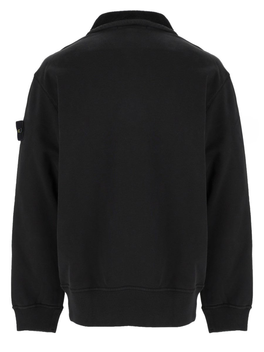 Felpa con Zip Corta e Patch Logo