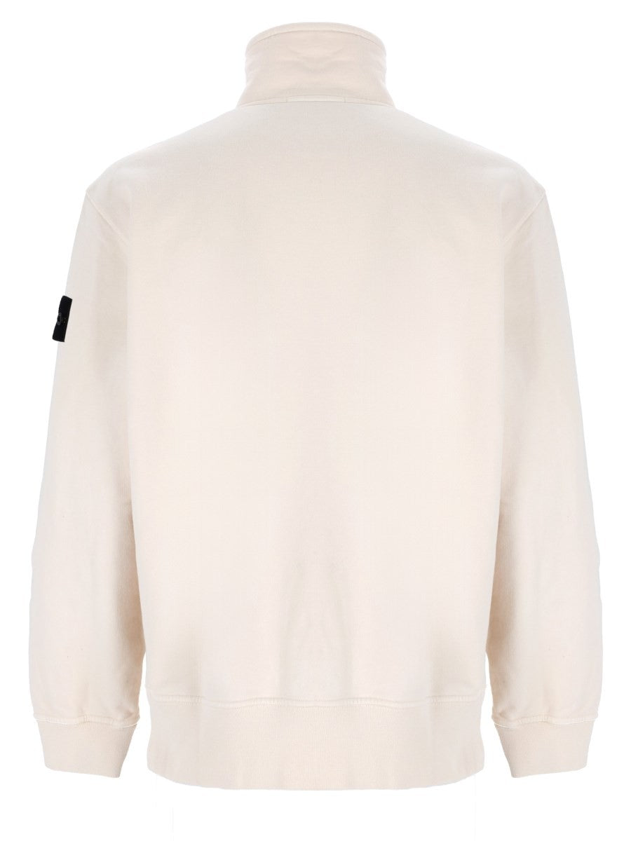 Felpa con Zip Corta e Patch Logo