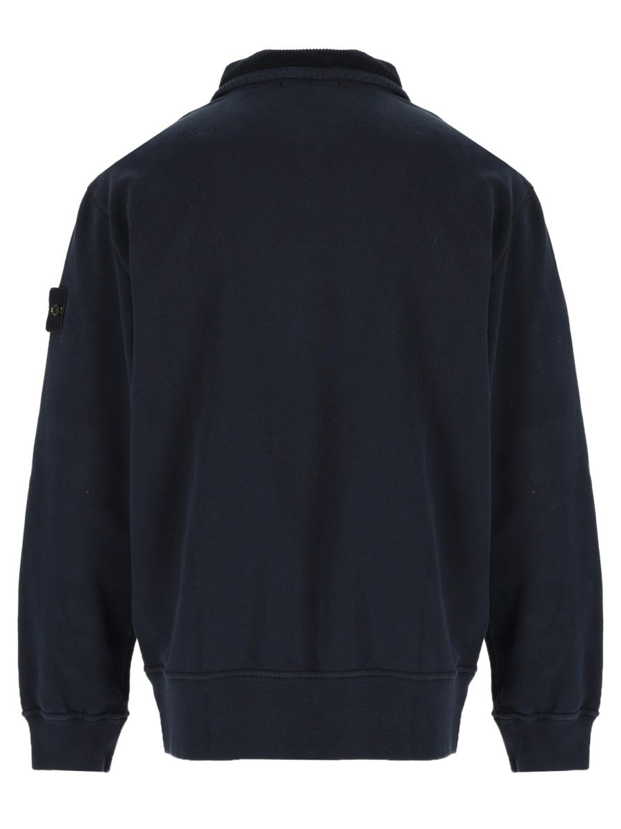 Felpa con Zip Corta e Patch Logo