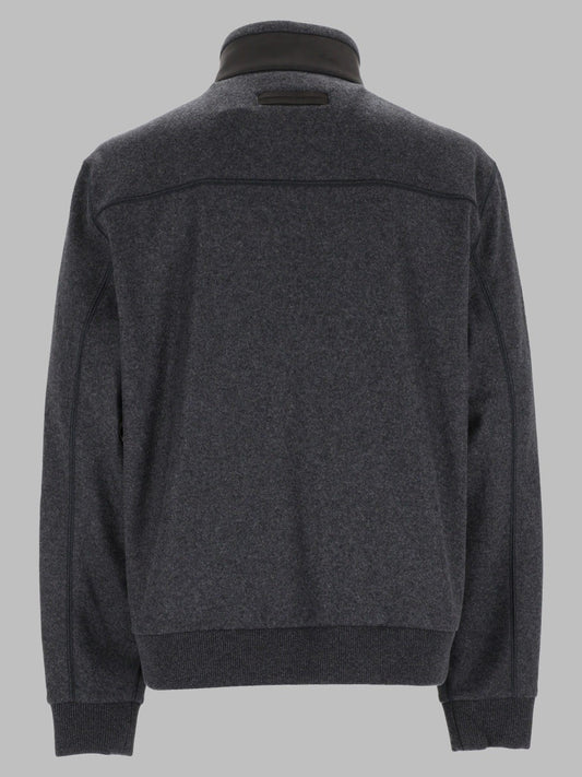 Felpa in Cashmere Misto Lana con Zip