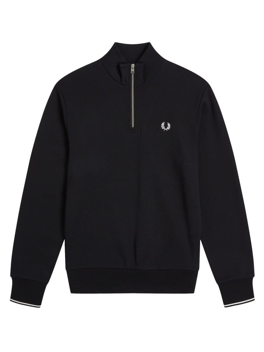 Felpa In Cotone a Mezza Zip