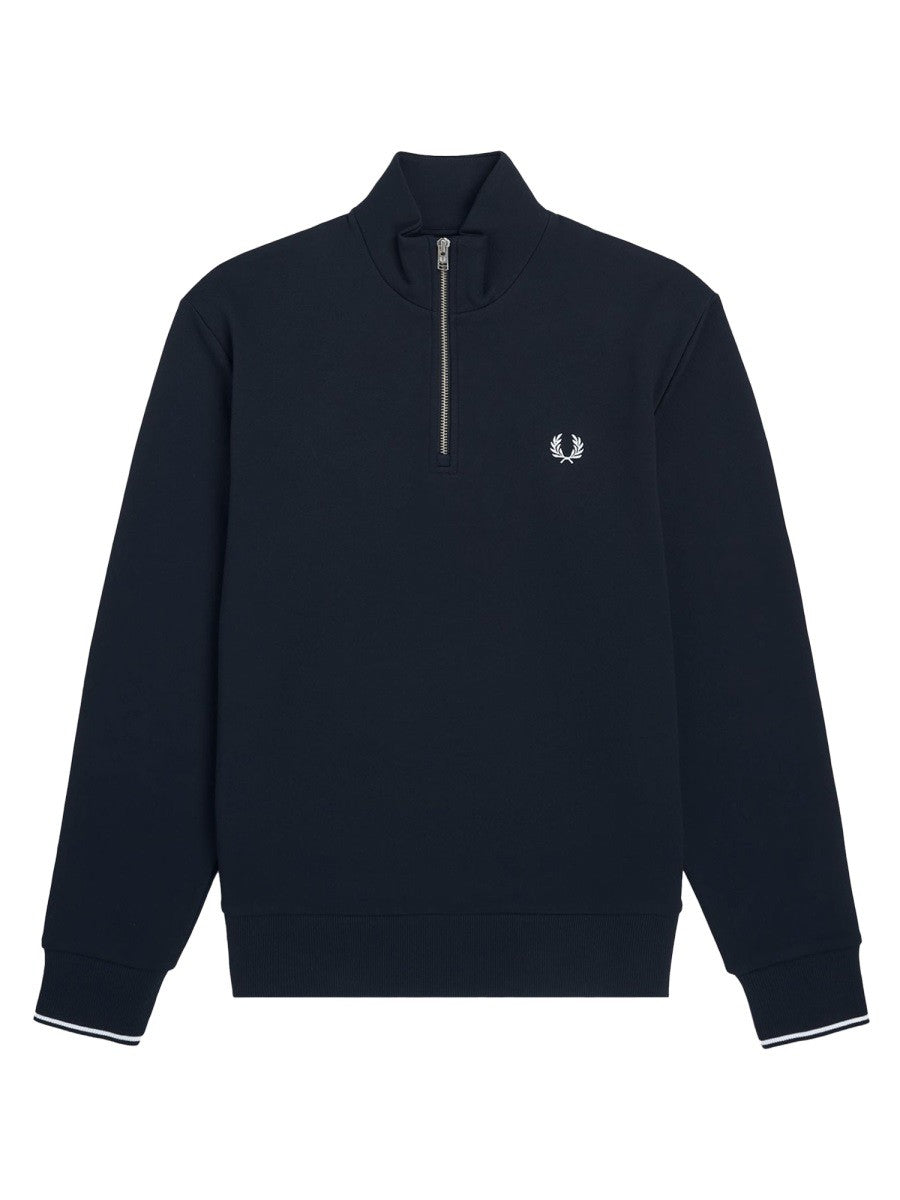 Felpa In Cotone a Mezza Zip