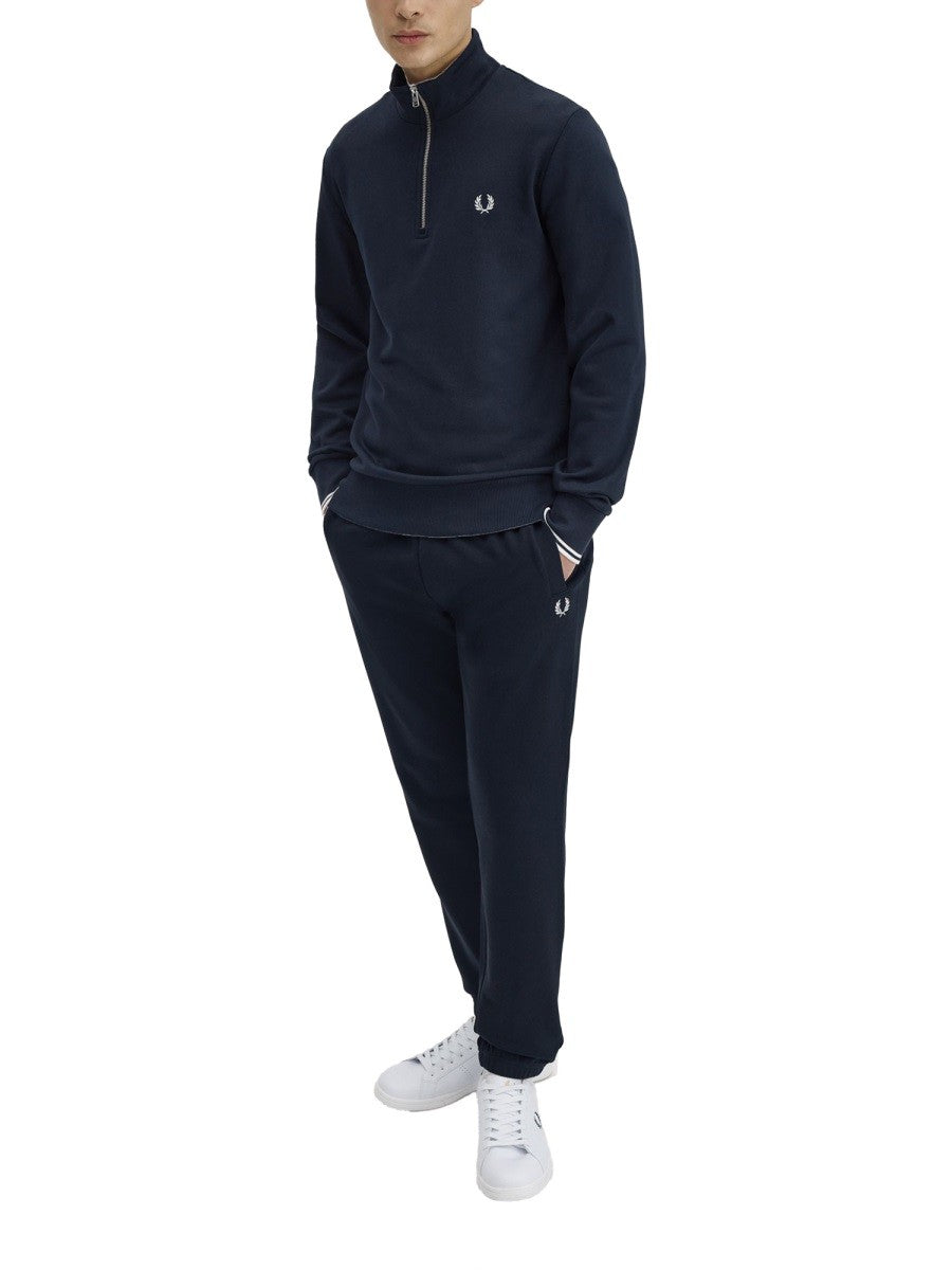 Felpa In Cotone a Mezza Zip