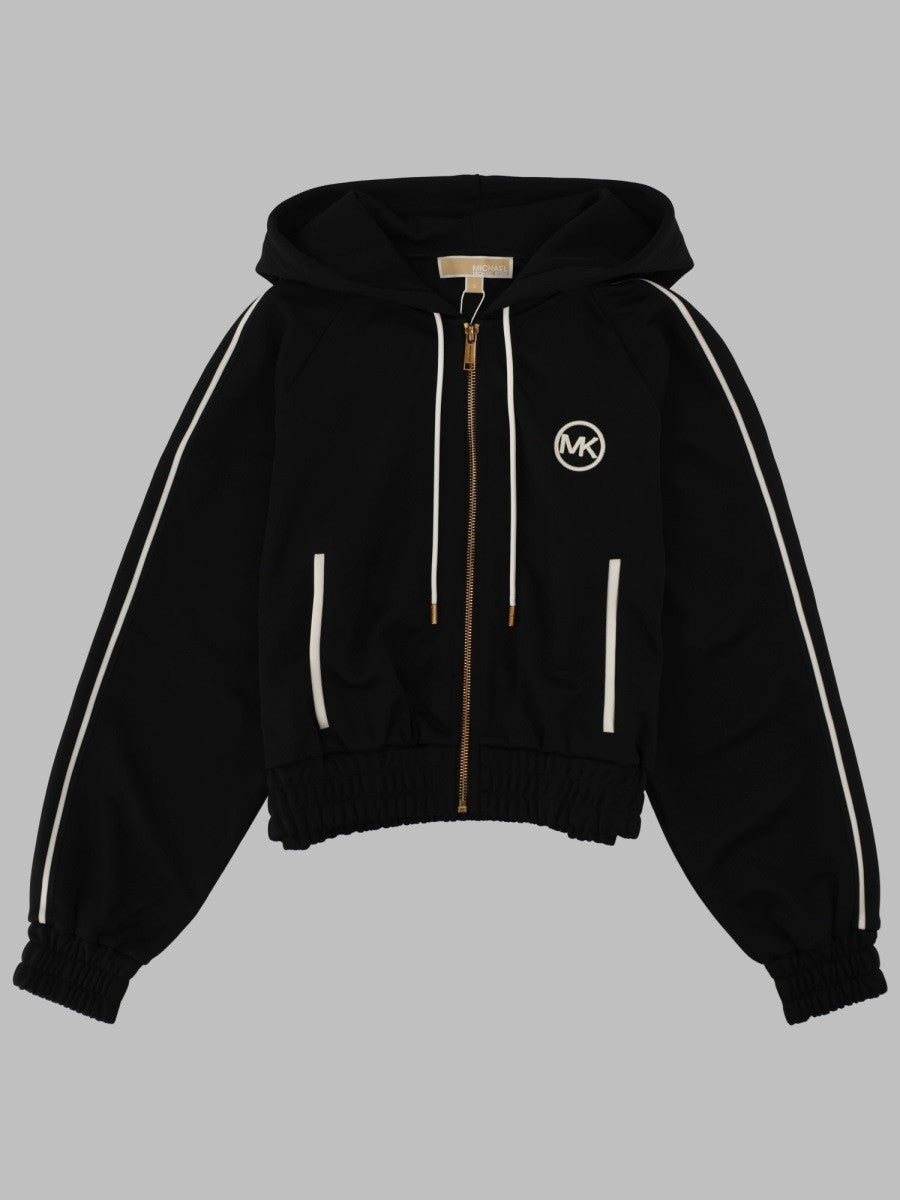 FELPA IN PIQUÉ CON LOGO E ZIP