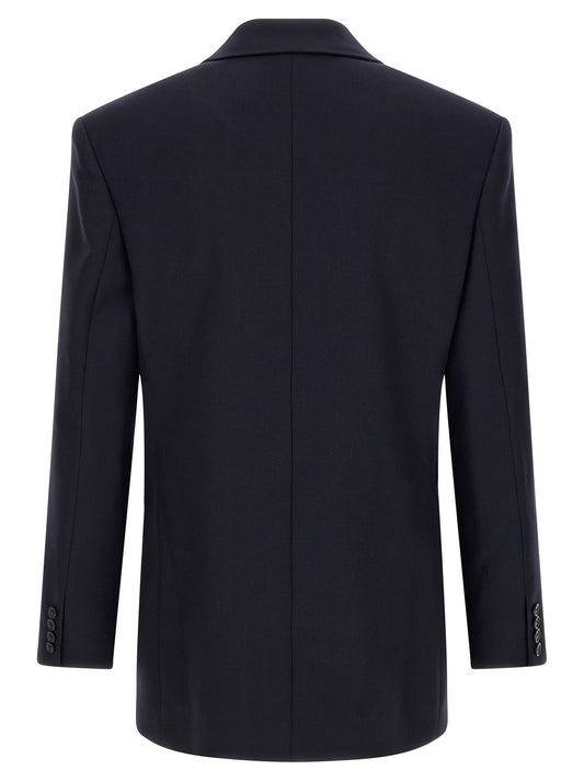 Felted wool gabardine blazer jacket