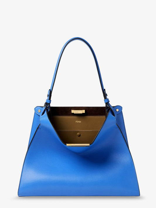 حقيبة كتف Fendi Way Medium جلدية ببطانة متباينة