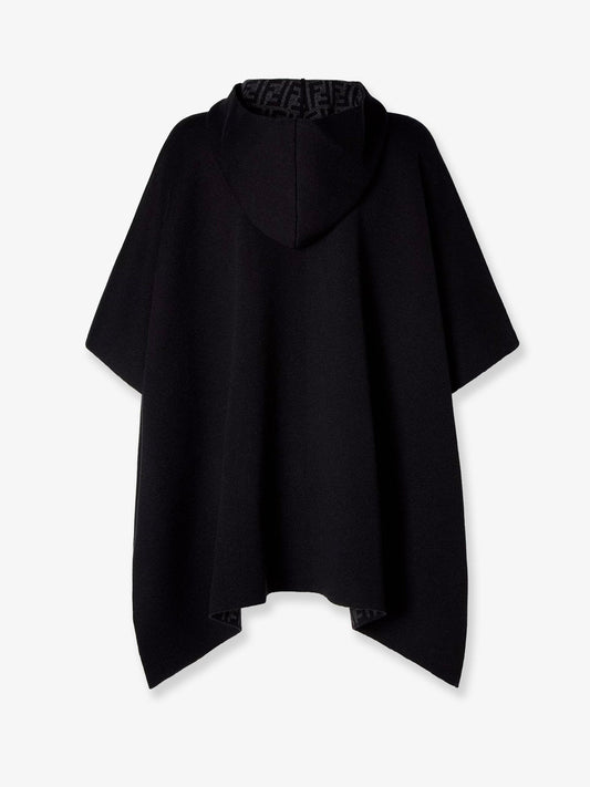 FF Zucca black and grey cashmere poncho