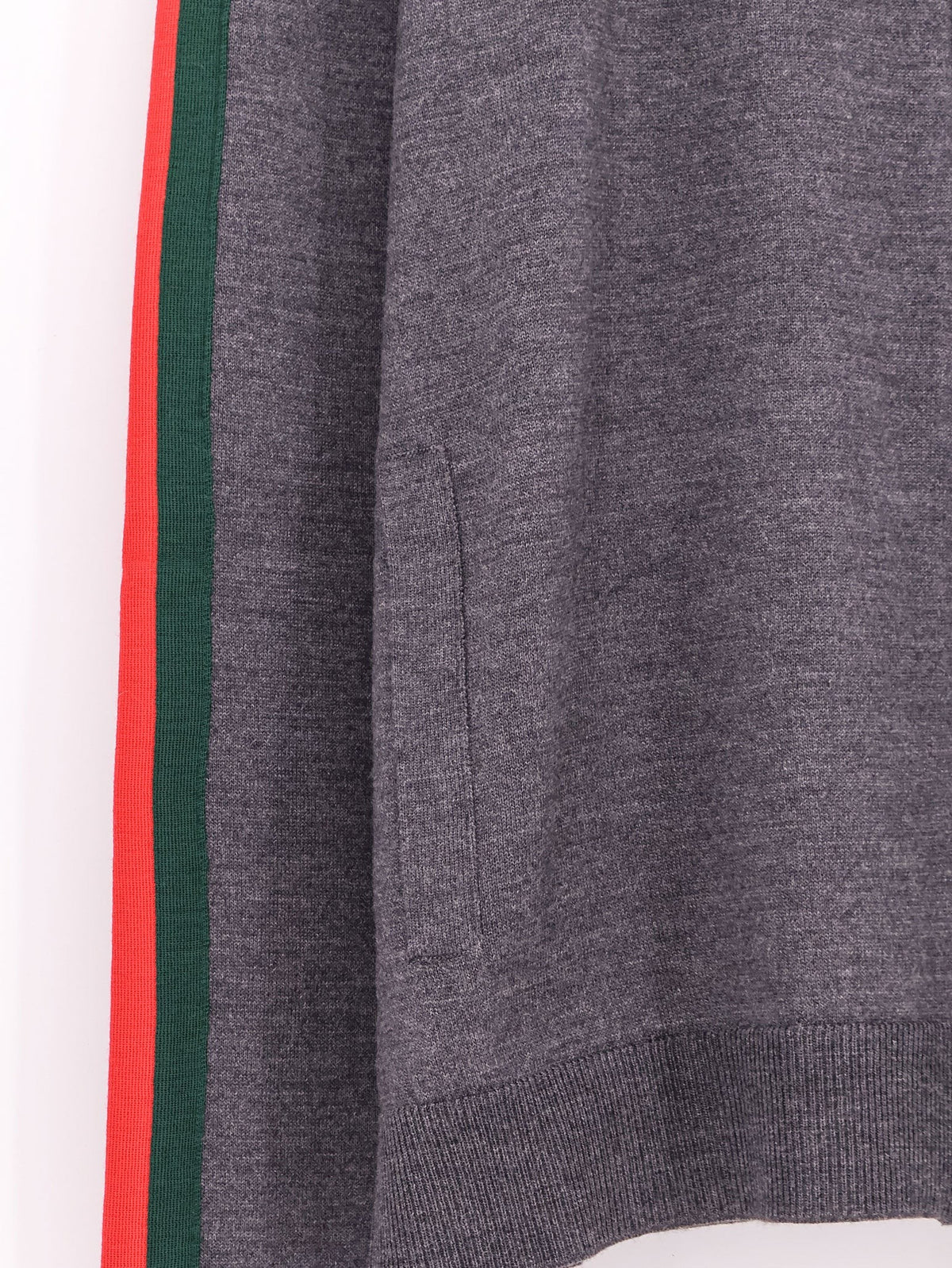 Fine wool cardigan with full zip and Web stripe