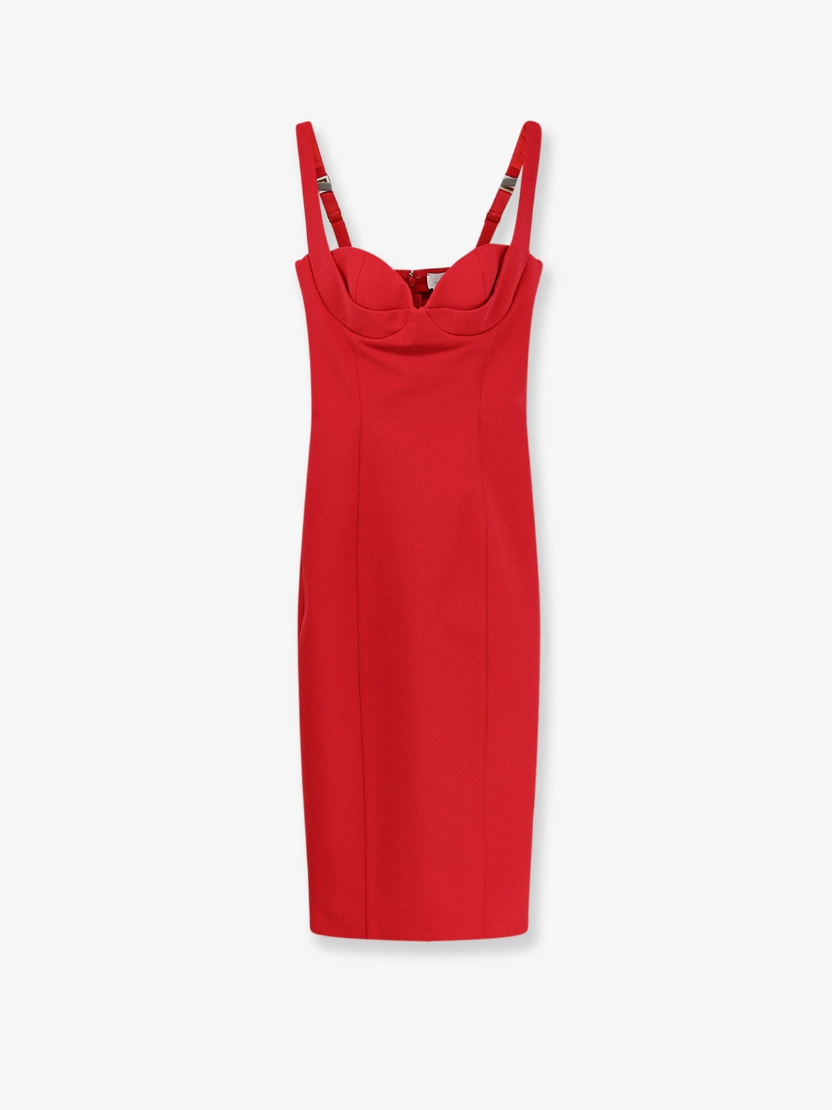 Fitted stretch fabric midi dress