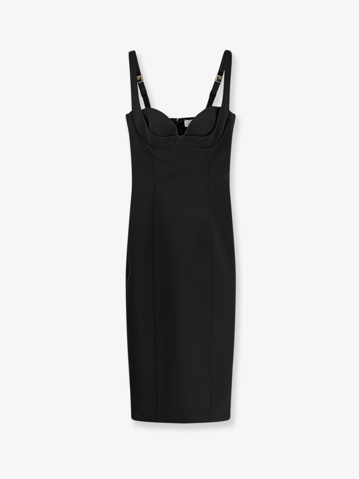 Fitted stretch fabric midi dress