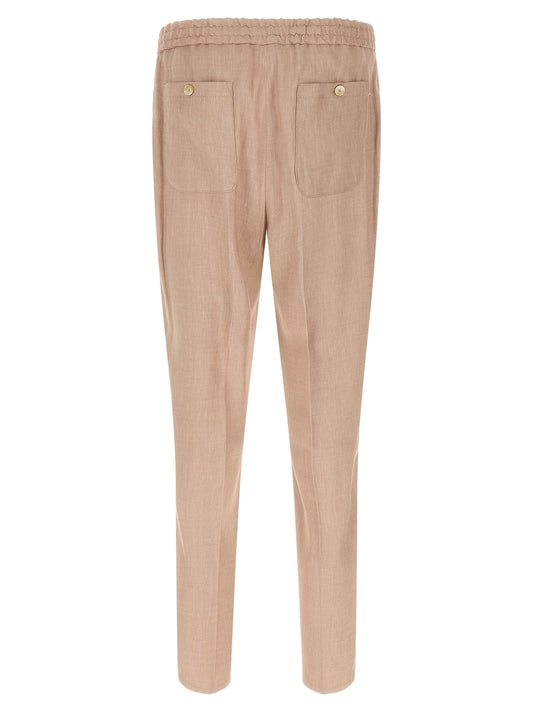 Flamed linen joggers