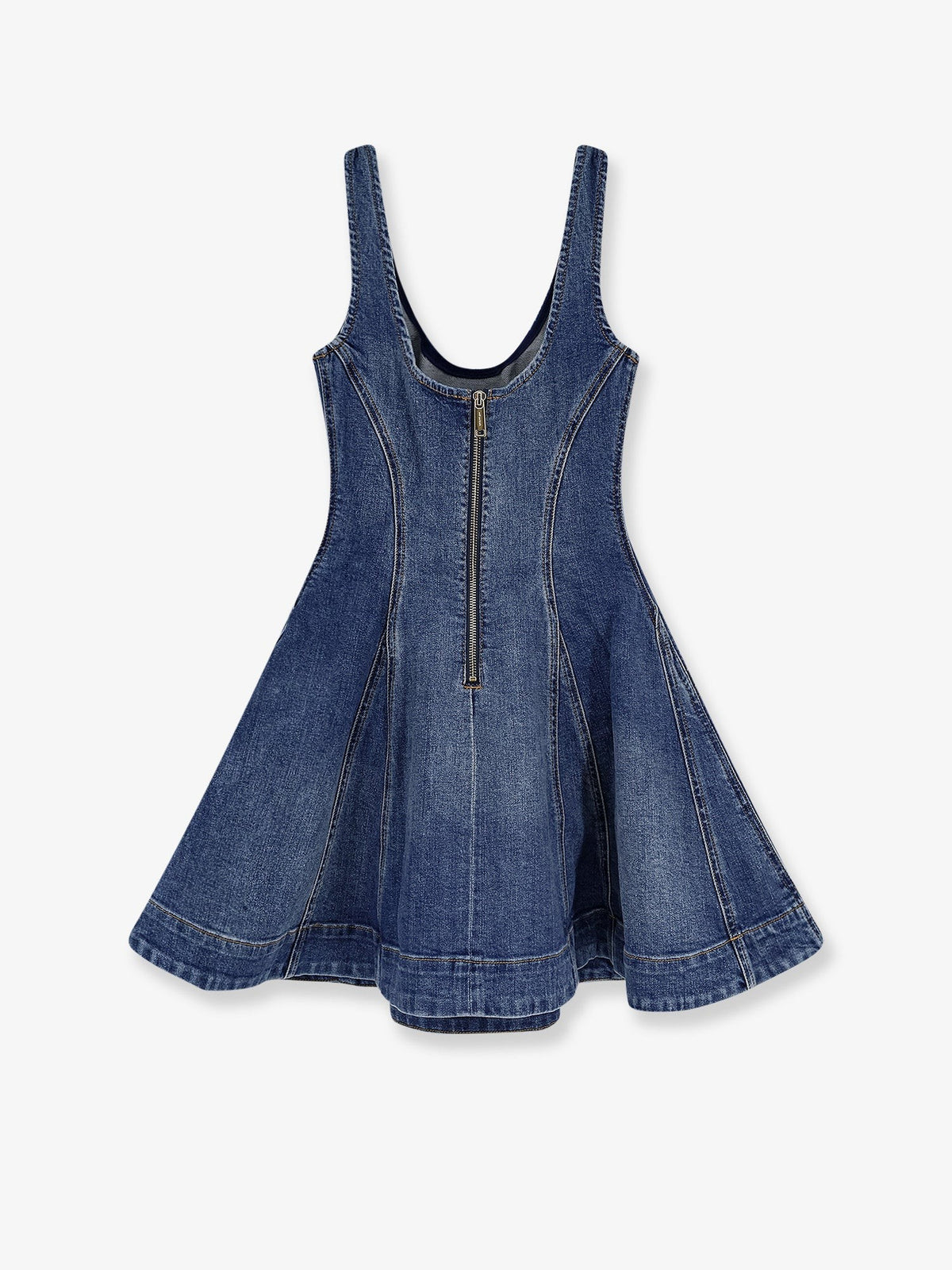 Flared denim mini dress
