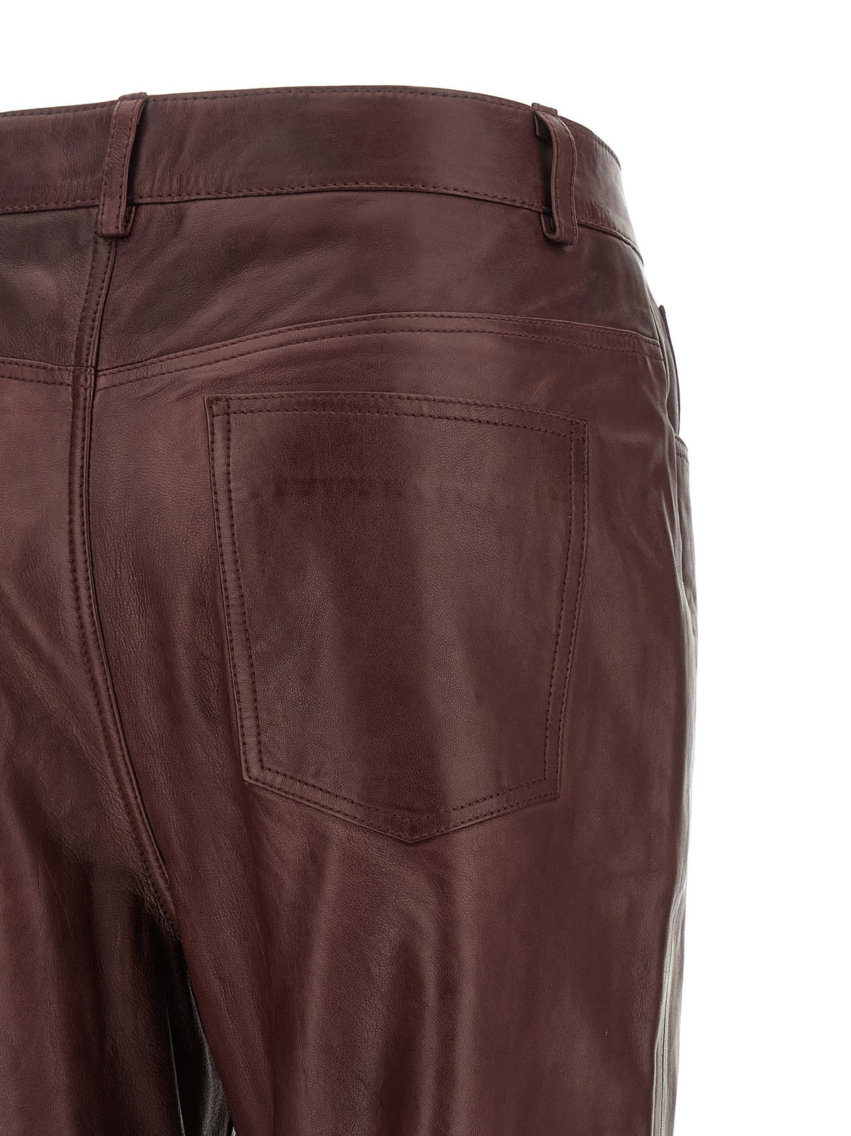 Flared leather-effect pants