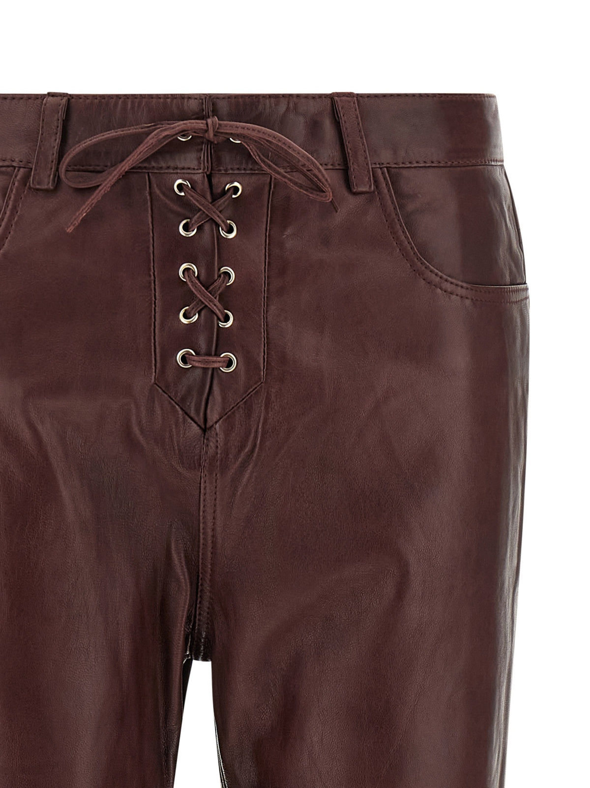Flared leather-effect pants