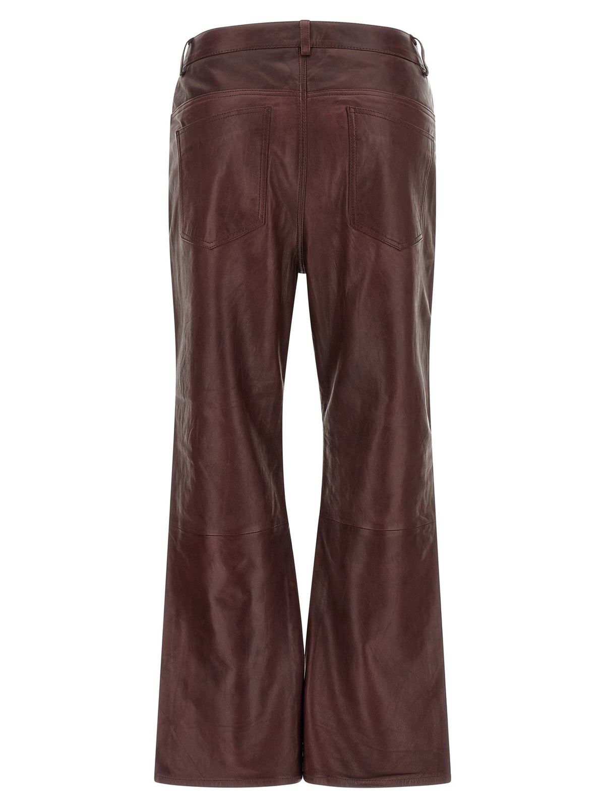 Flared leather-effect pants