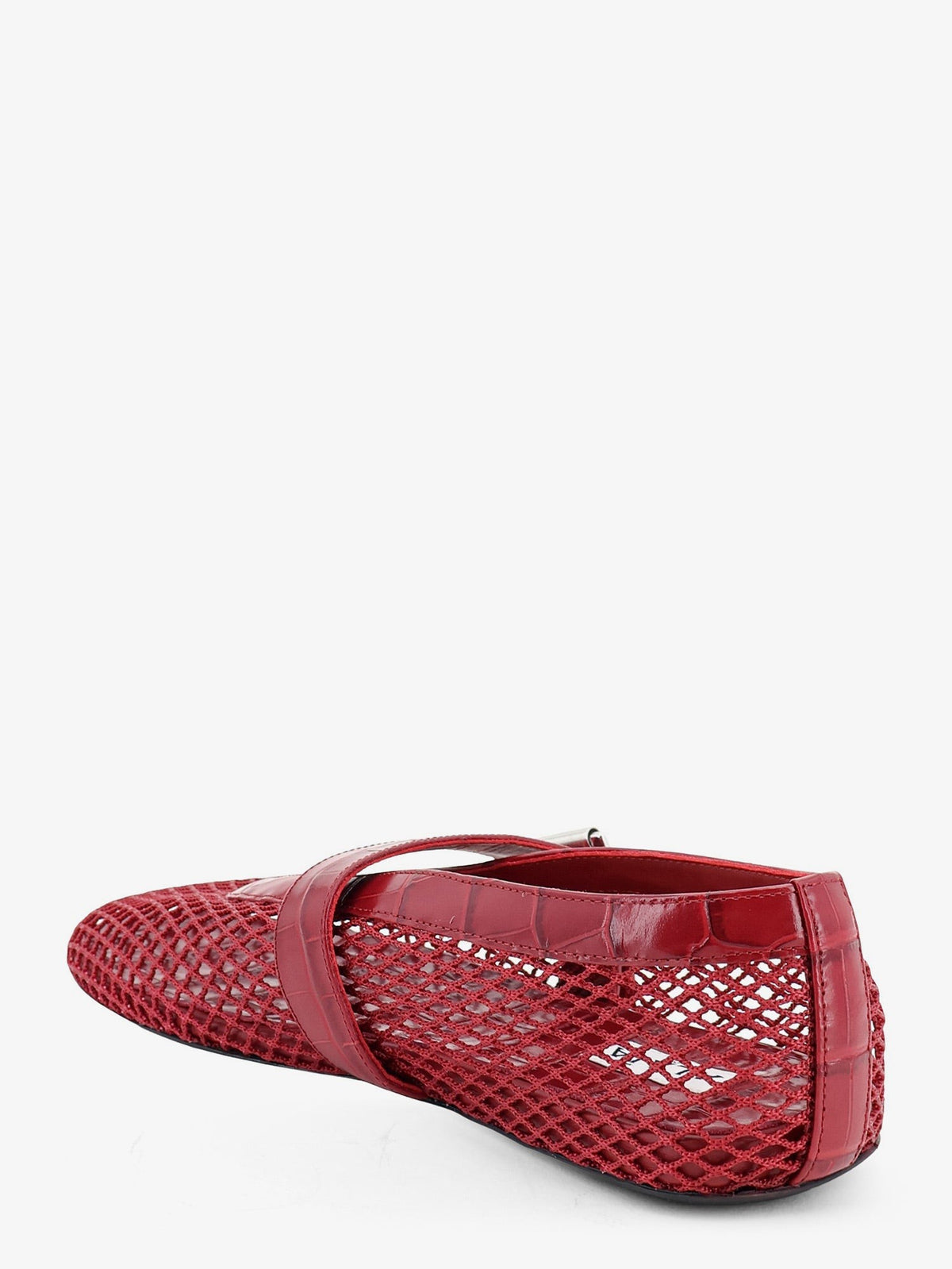 Flat leather ballerinas with crocodile effect