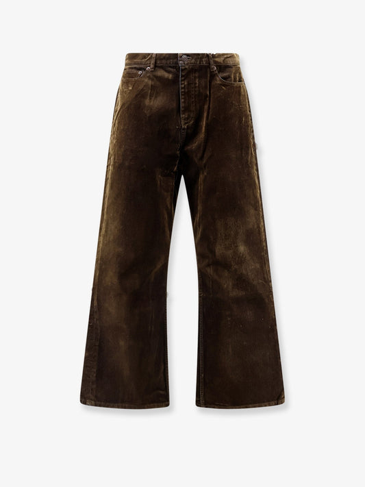 Flocked cotton jeans