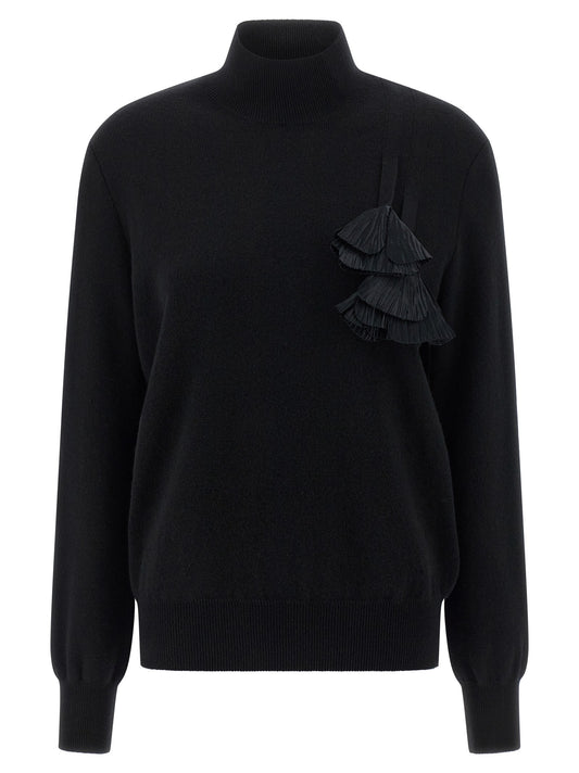 Floral insert sweater