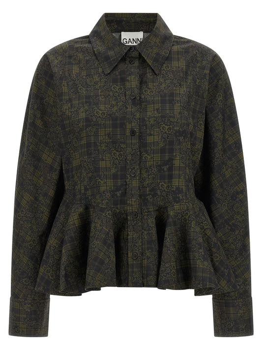 Floral tartan shirt