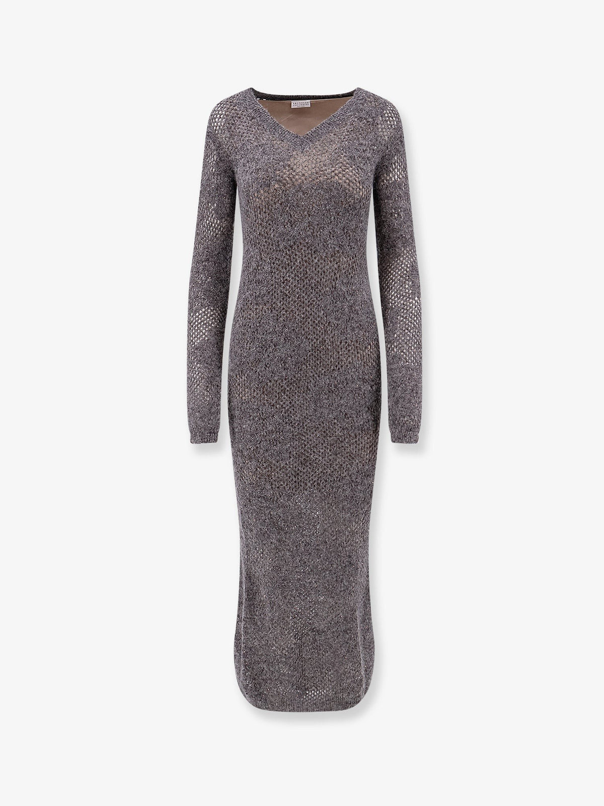 Flower Lace Sparkling mohair and virgin wool knit dress