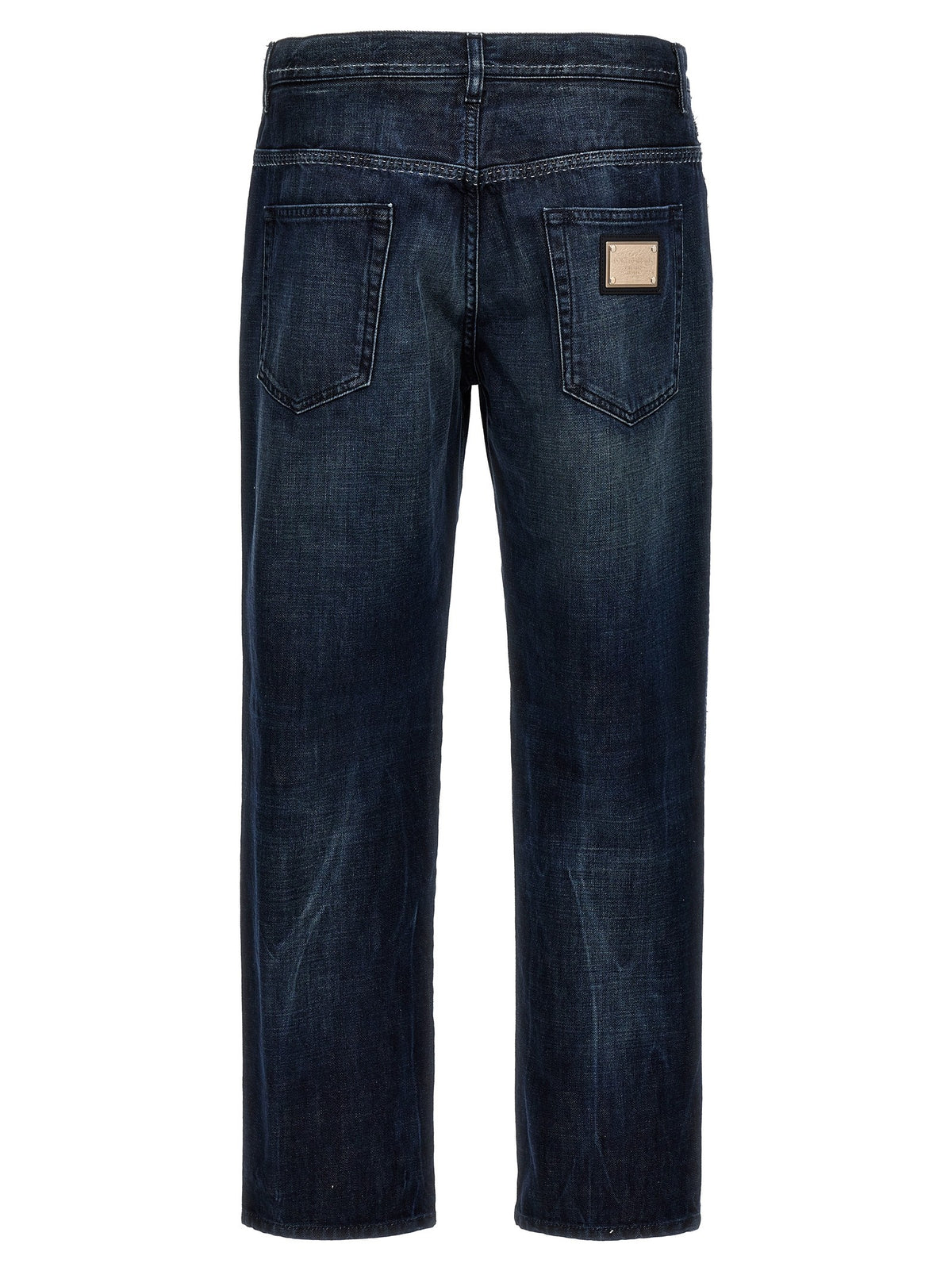 Fringed stitching jeans