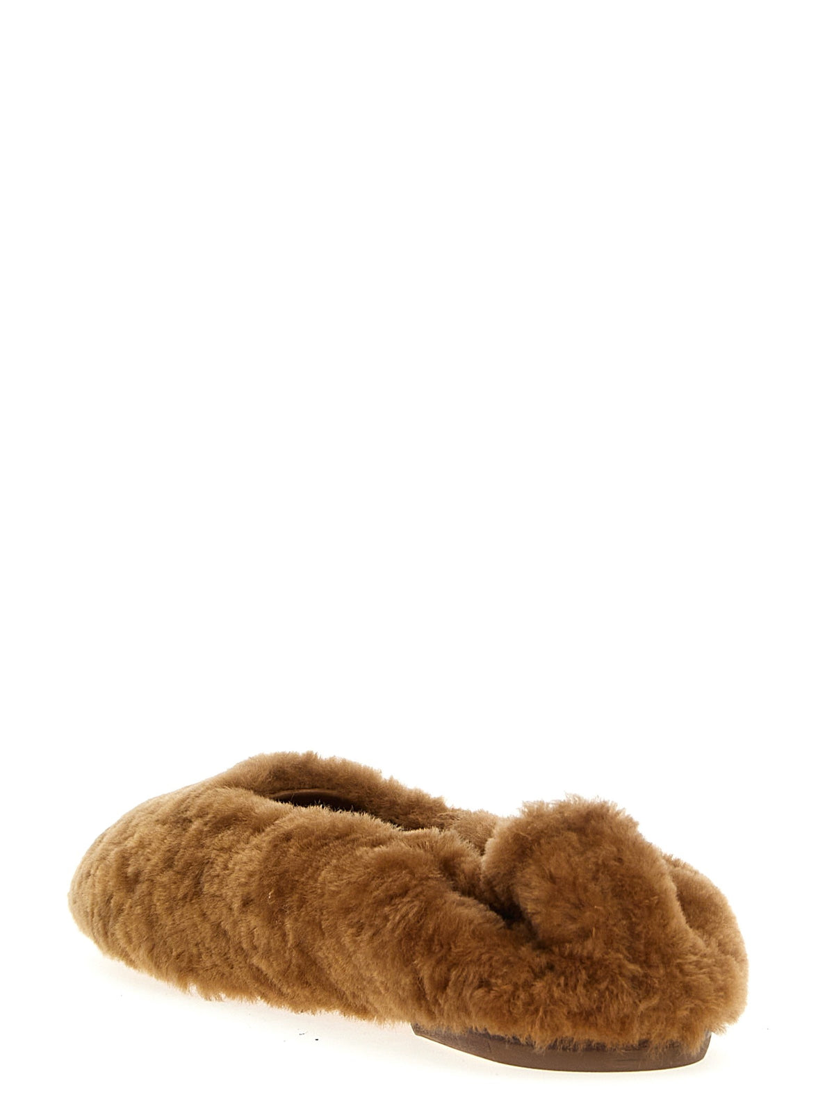 Fur ballet flats