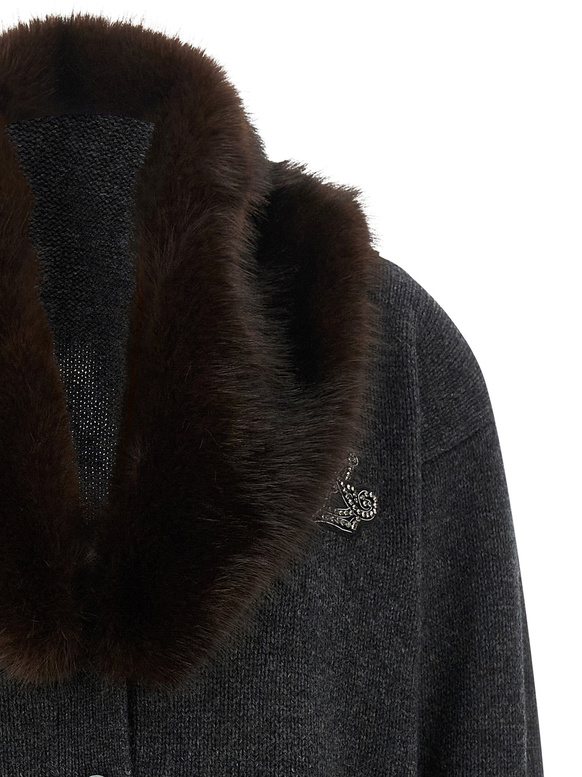 Fur insert cardigan