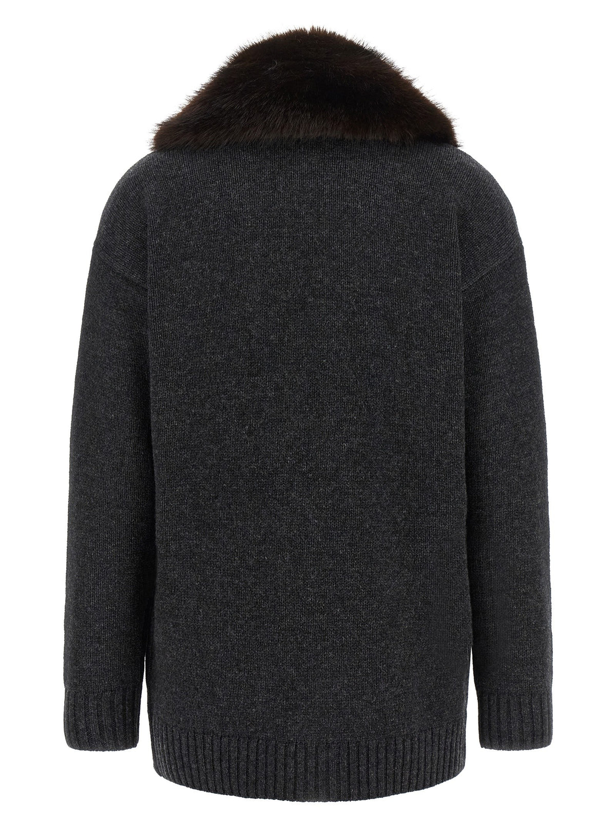 Fur insert cardigan