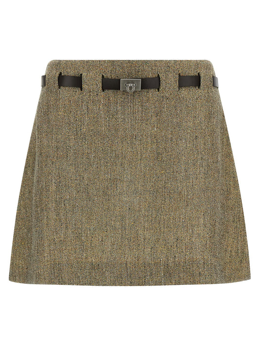 'Gancini' belt skirt