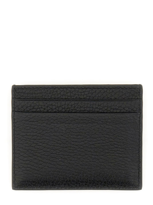 Leather card holder with stud detail
