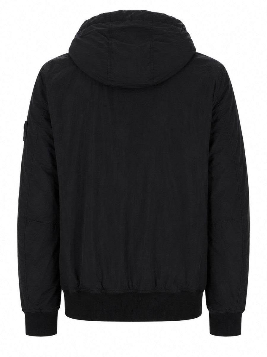 GIACCA BOMBER CON PATCH LOGO E CAPPUCCIO
