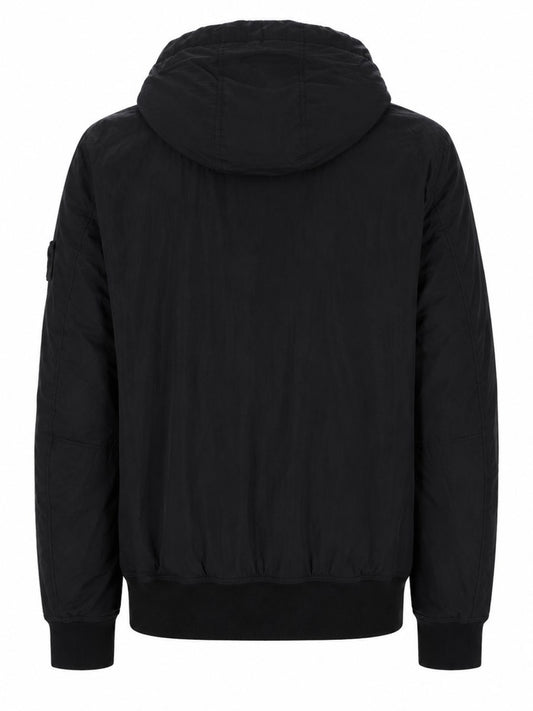 GIACCA BOMBER CON PATCH LOGO E CAPPUCCIO