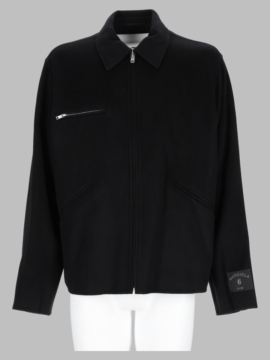Giacca In Lana Double-Face Con Zip