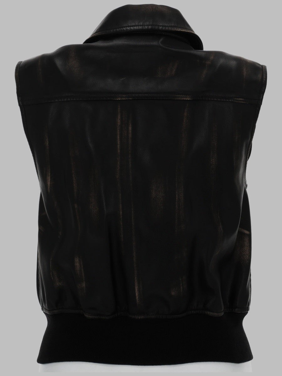GILET BOMBER CON EFFETTO DISTRESSED