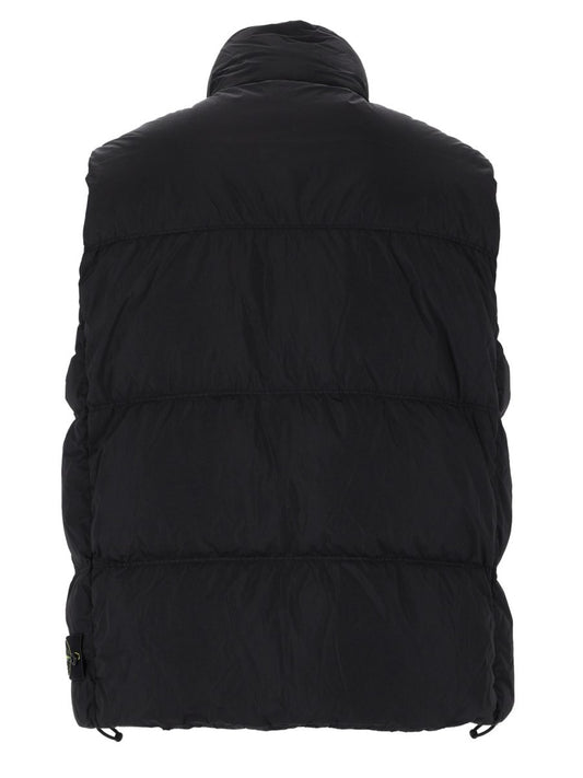 GILET IMBOTTITO IN PIUMA RESISTENTE AL VENTO CON ANTIGOCCIA